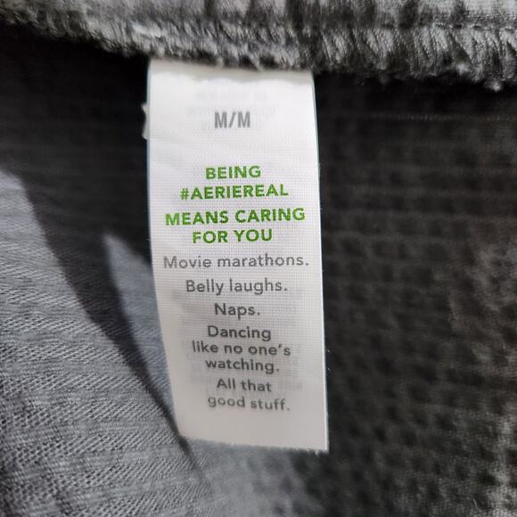 Aerie Corduroy Micro Mini Skirt Front Slit Elastic Waist Dark Grey Medium New - Picture 11 of 12